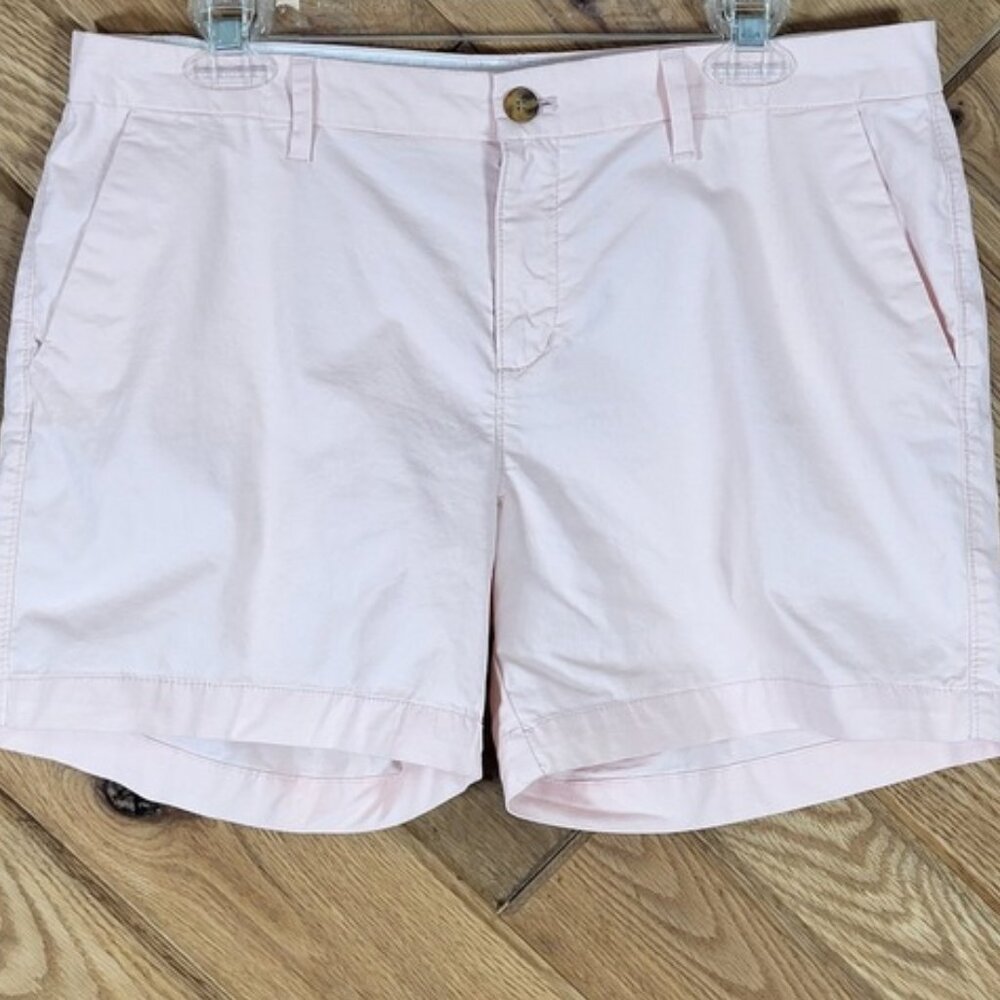 Chino Shorts Women Mid Rise Stretch Cotton Twill Pastel Pink